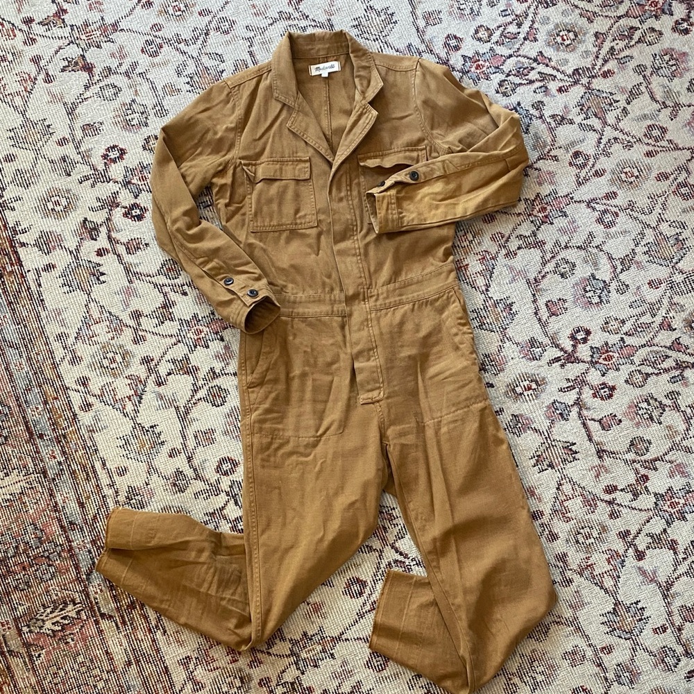 Madewell Brown Cottong Coverall Jumpsuit